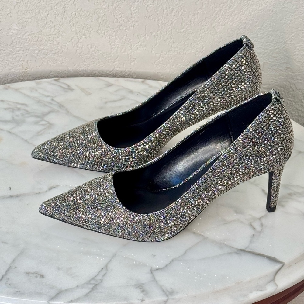 Michael Kors Alina Flex Gunmetal,Heels, Pumps, individual dazzling rhinestone’s - Picture 4 of 12